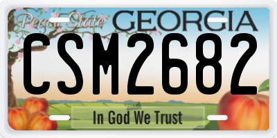 GA license plate CSM2682