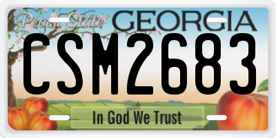 GA license plate CSM2683