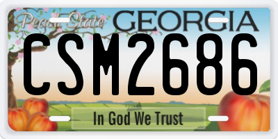 GA license plate CSM2686