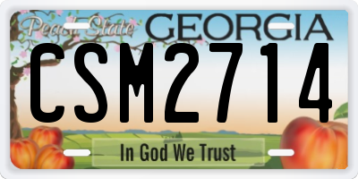 GA license plate CSM2714