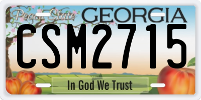 GA license plate CSM2715