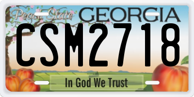 GA license plate CSM2718