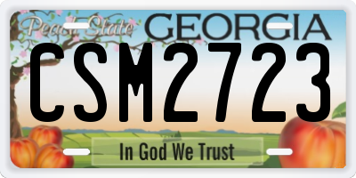 GA license plate CSM2723