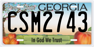 GA license plate CSM2743