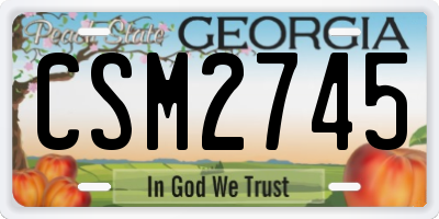 GA license plate CSM2745