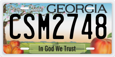 GA license plate CSM2748