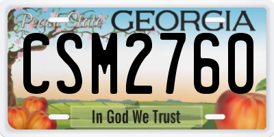 GA license plate CSM2760