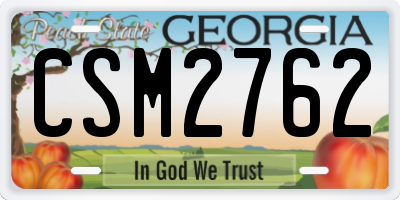 GA license plate CSM2762