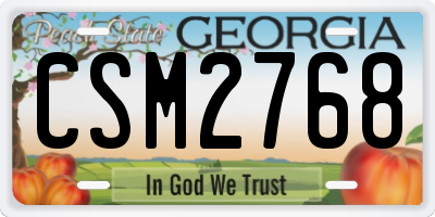 GA license plate CSM2768