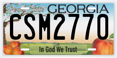 GA license plate CSM2770
