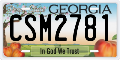 GA license plate CSM2781
