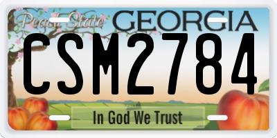 GA license plate CSM2784