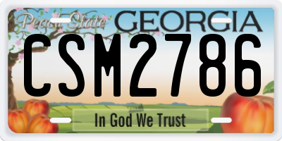 GA license plate CSM2786