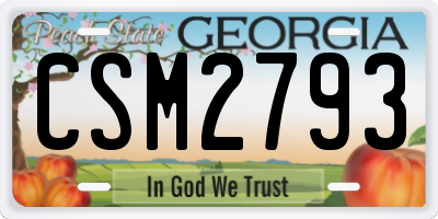 GA license plate CSM2793