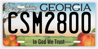 GA license plate CSM2800