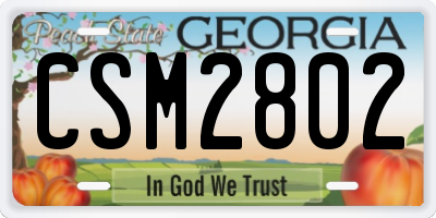 GA license plate CSM2802