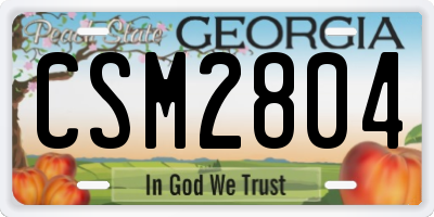 GA license plate CSM2804
