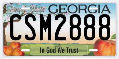 GA license plate CSM2888