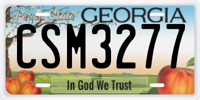 GA license plate CSM3277