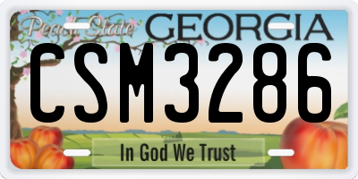 GA license plate CSM3286