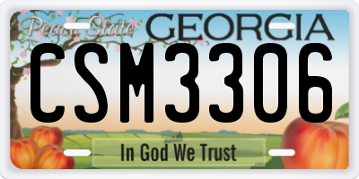 GA license plate CSM3306