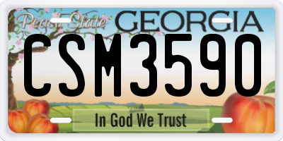 GA license plate CSM3590