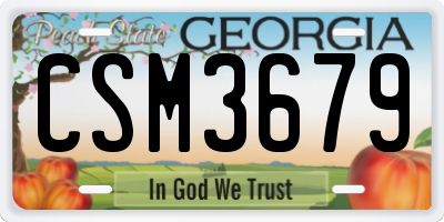 GA license plate CSM3679