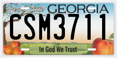 GA license plate CSM3711
