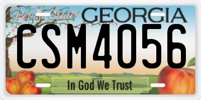 GA license plate CSM4056