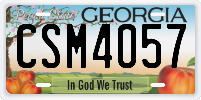GA license plate CSM4057