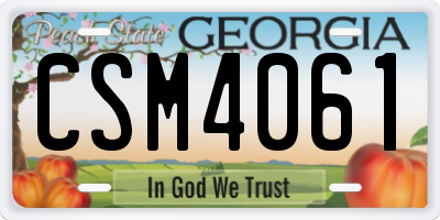 GA license plate CSM4061