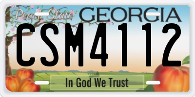 GA license plate CSM4112