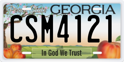 GA license plate CSM4121