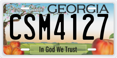 GA license plate CSM4127