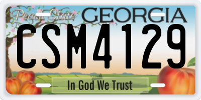 GA license plate CSM4129