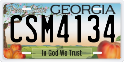 GA license plate CSM4134