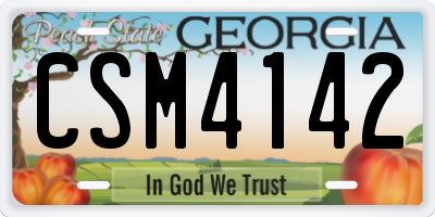 GA license plate CSM4142