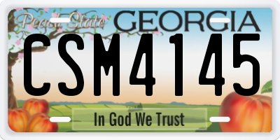 GA license plate CSM4145