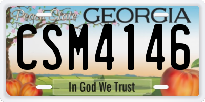 GA license plate CSM4146