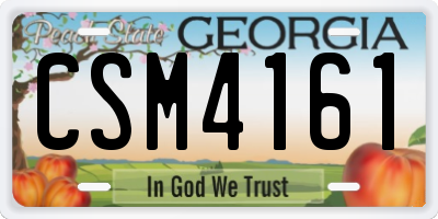 GA license plate CSM4161