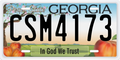 GA license plate CSM4173