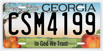 GA license plate CSM4199