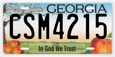 GA license plate CSM4215