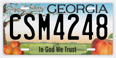GA license plate CSM4248