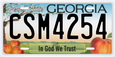 GA license plate CSM4254