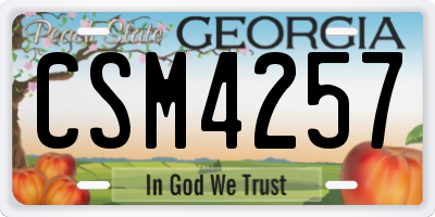 GA license plate CSM4257