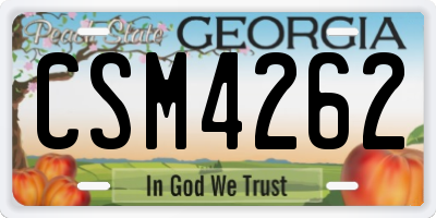 GA license plate CSM4262