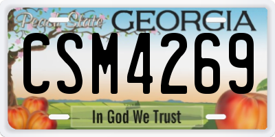 GA license plate CSM4269