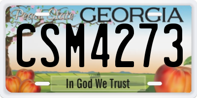 GA license plate CSM4273