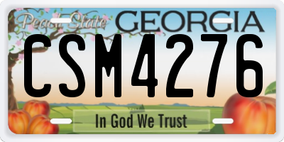 GA license plate CSM4276